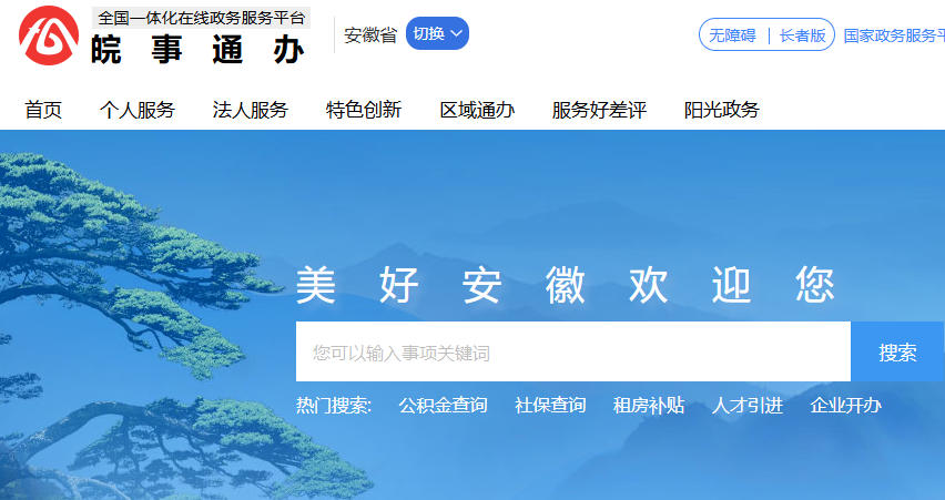 安徽省政务服务网:https://www.ahzwfw.gov.cn